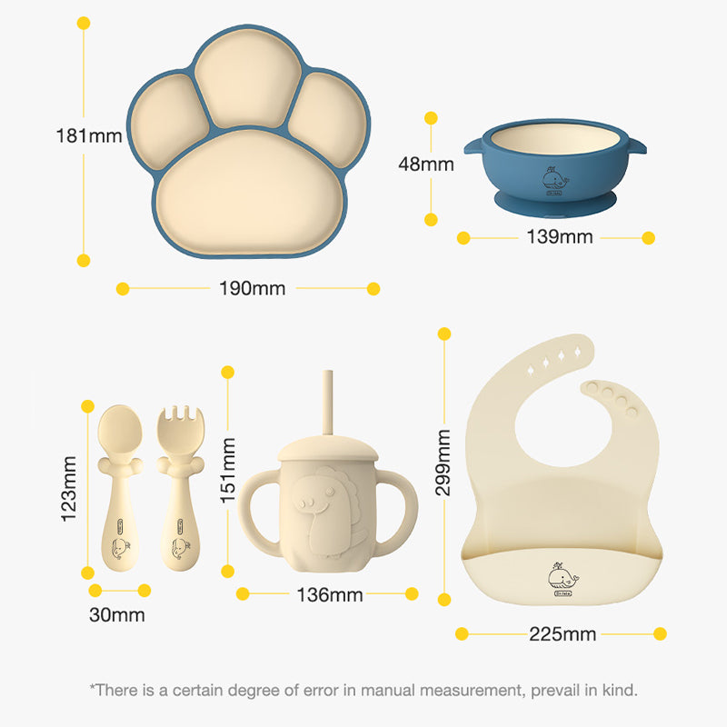 Silikon babyporslin 5-delat set